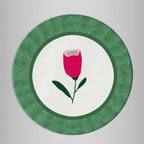 Sottopiatto rivestito Yoko fiori fucsia set da 2 pezzi