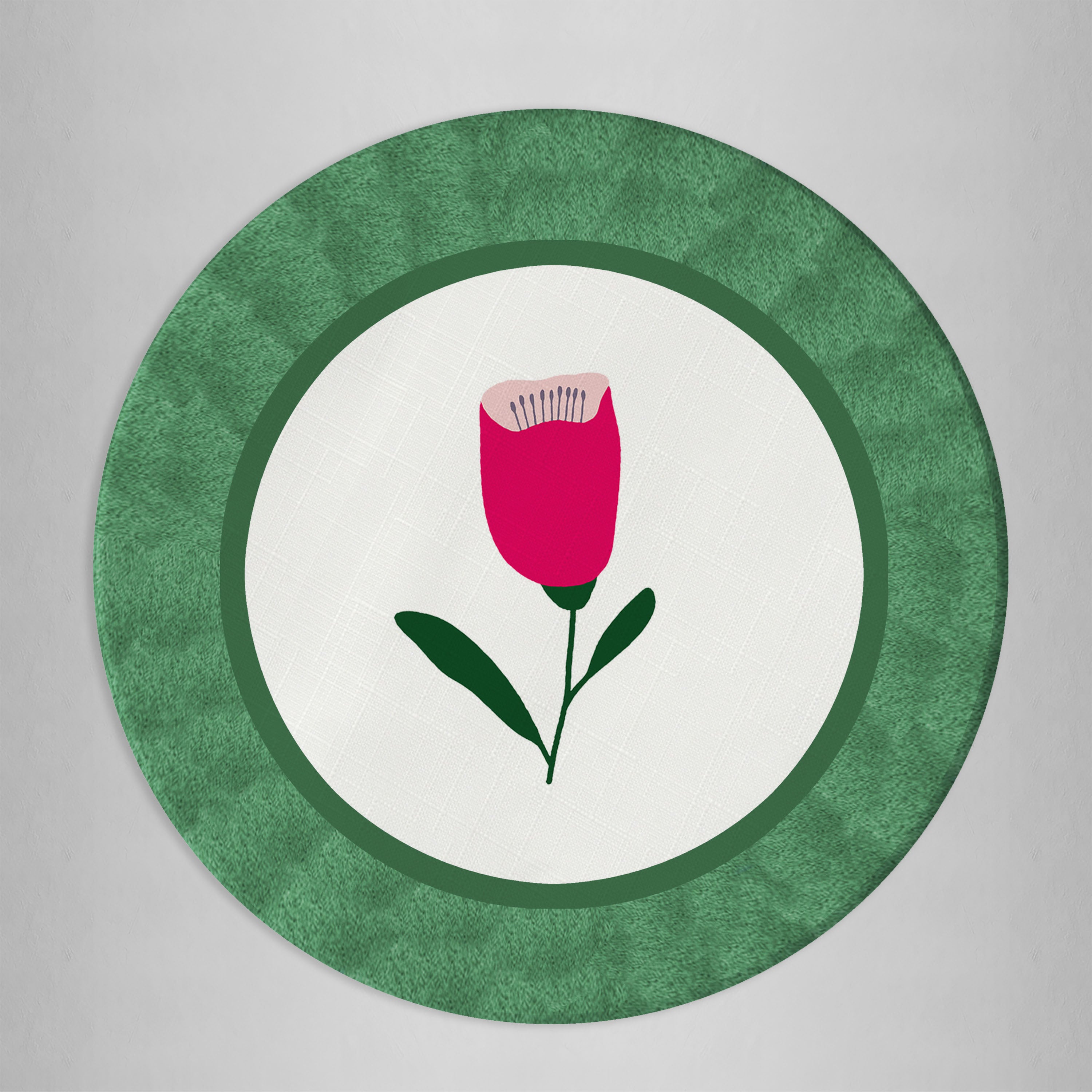 Sottopiatto rivestito Yoko fiori fucsia set da 2 pezzi