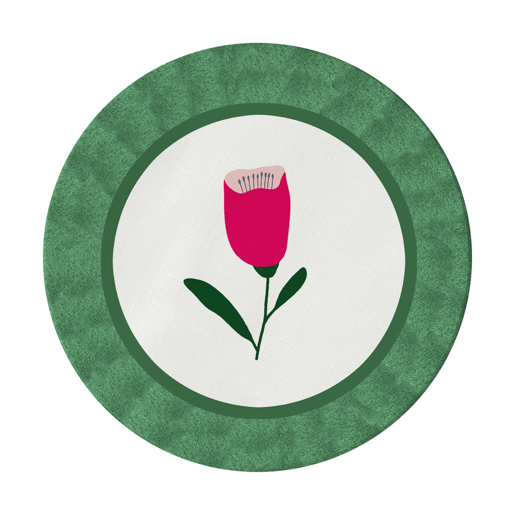 Yoko fuchsia floral coated placemat set of 2