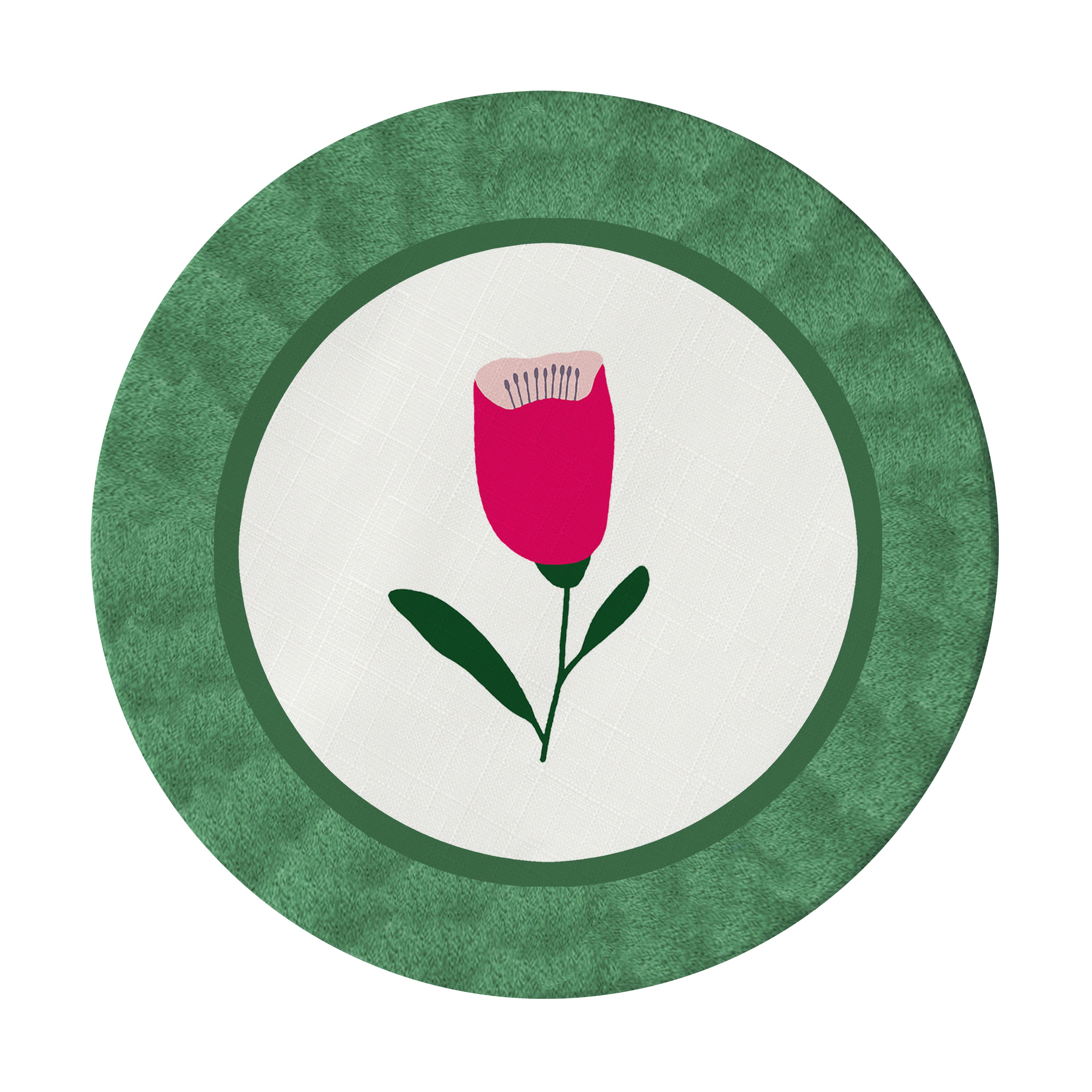 Yoko fuchsia floral coated placemat set of 2
