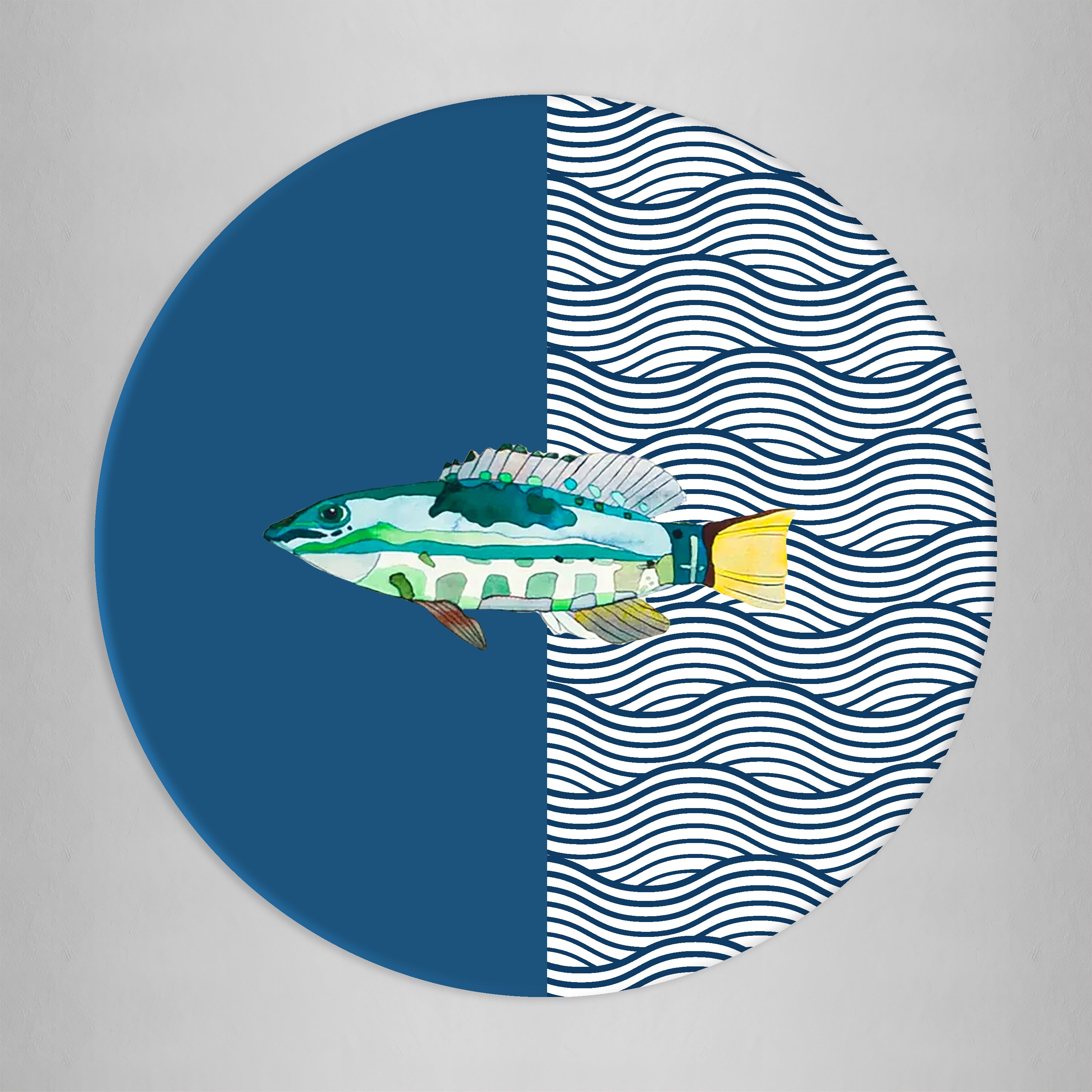 Sottopiatto rivestito Aquarium Blu set da 2 pezzi