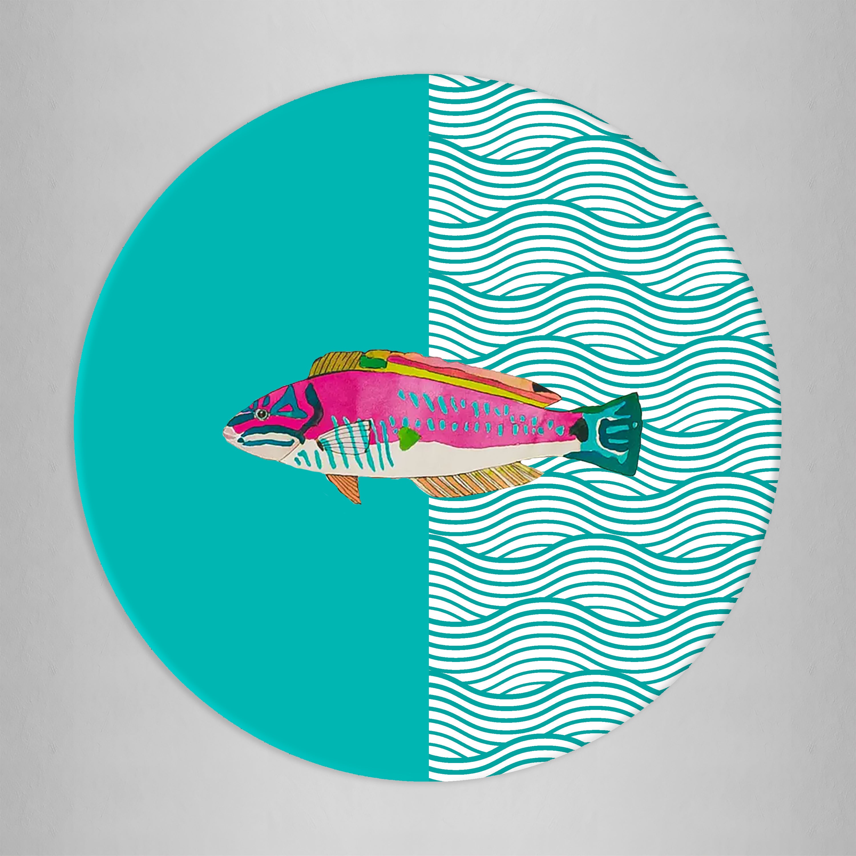 Sottopiatto rivestito Aquarium Verde Acqua set da 2 pezzi