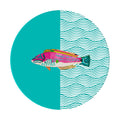 Aquarium Teal Lined Charger Plate Set of 2