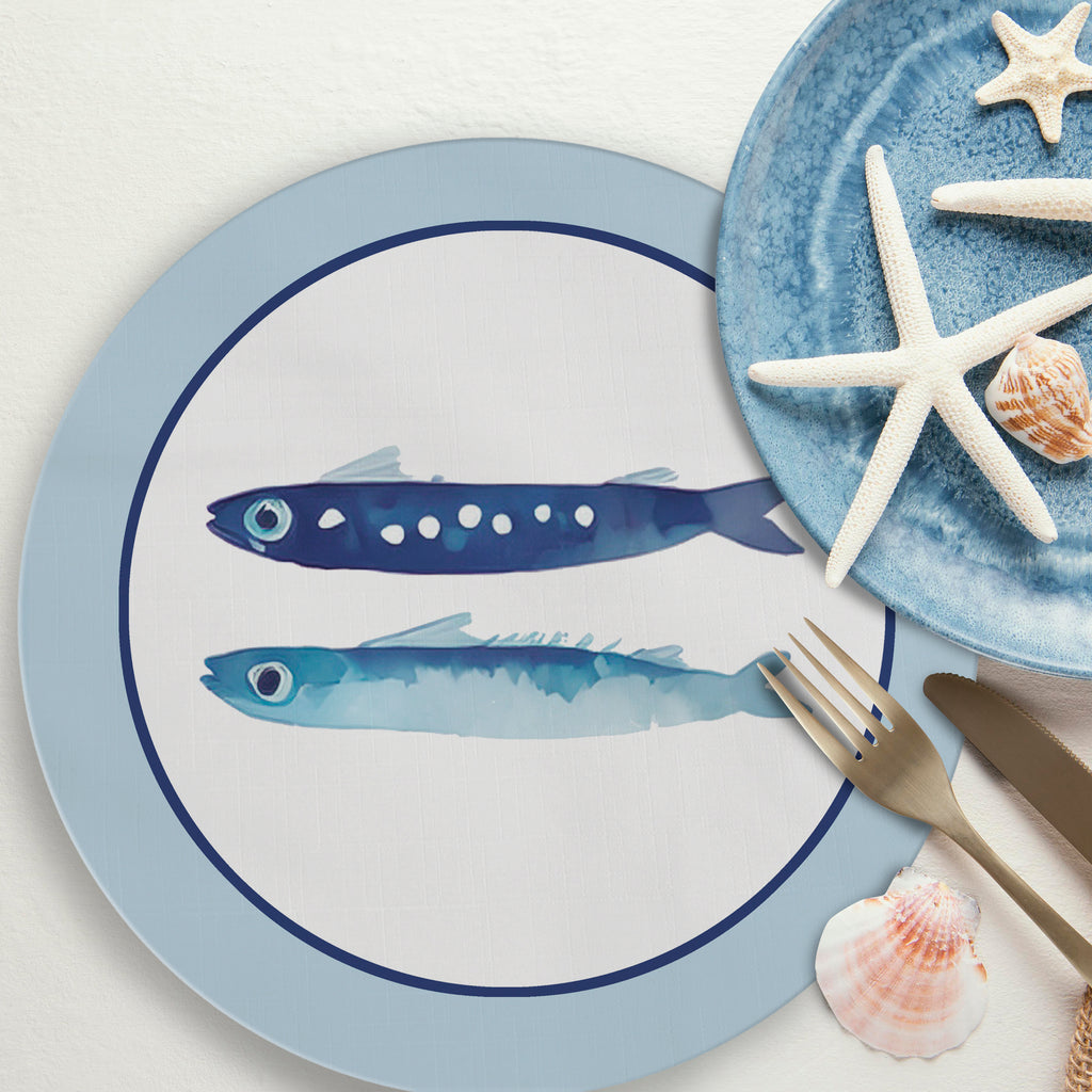 Sottopiatto rivestito Sardines set da 2 pezzi