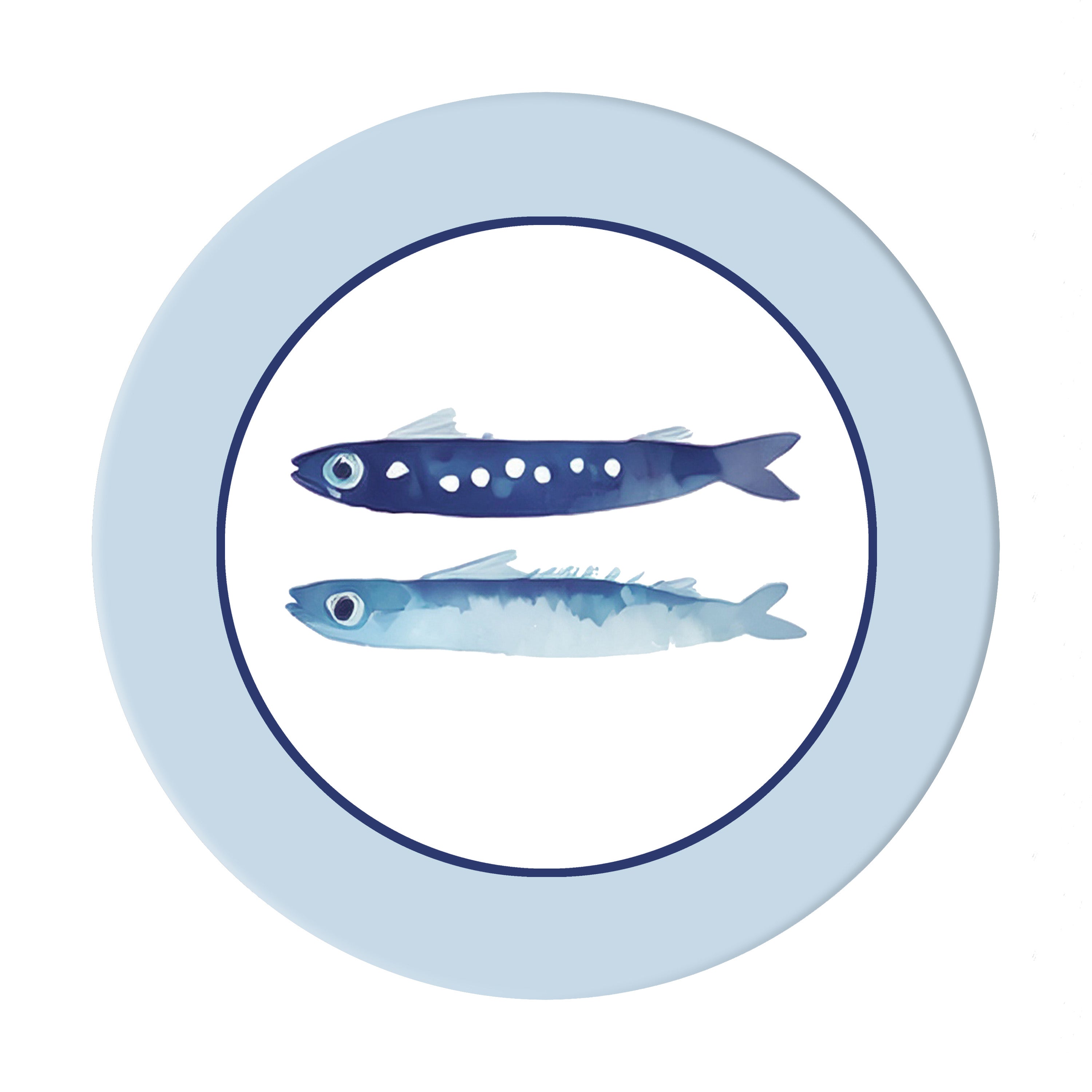 Sottopiatto rivestito Sardines set da 2 pezzi