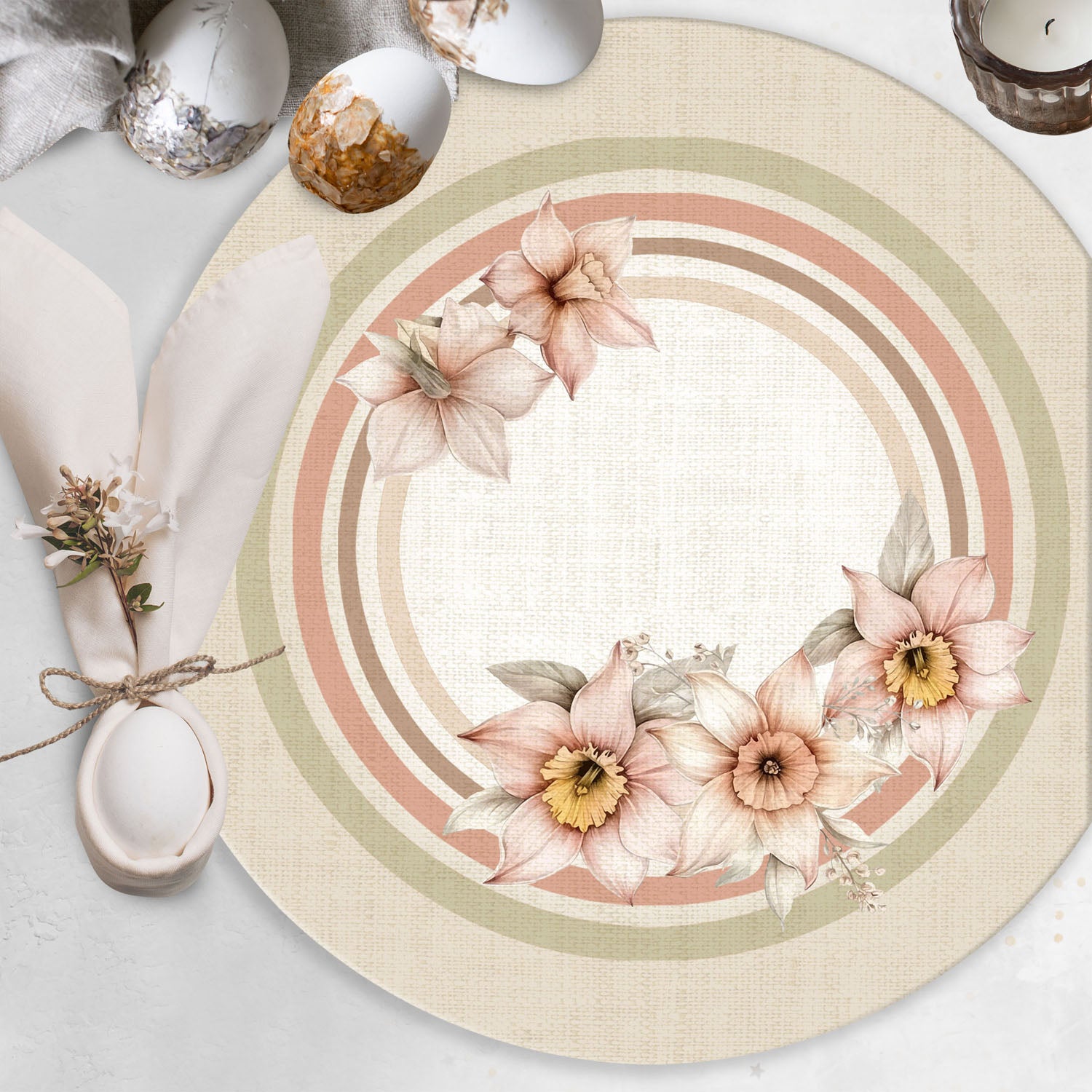 Sottopiatto rivestito Shabby set da 2 pezzi