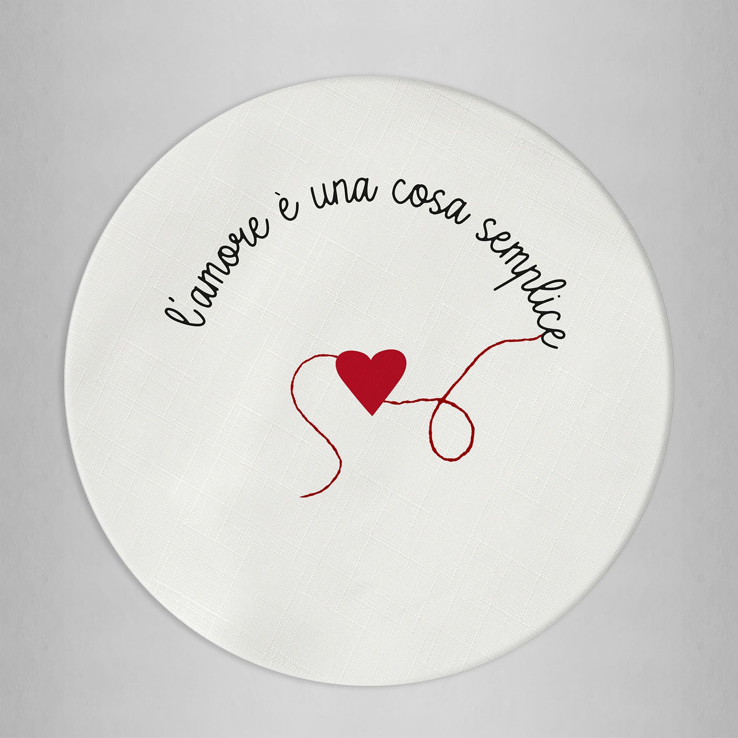 Sottopiatto rivestito Loving "l'amore è una cosa semplice" set da 2 pezzi