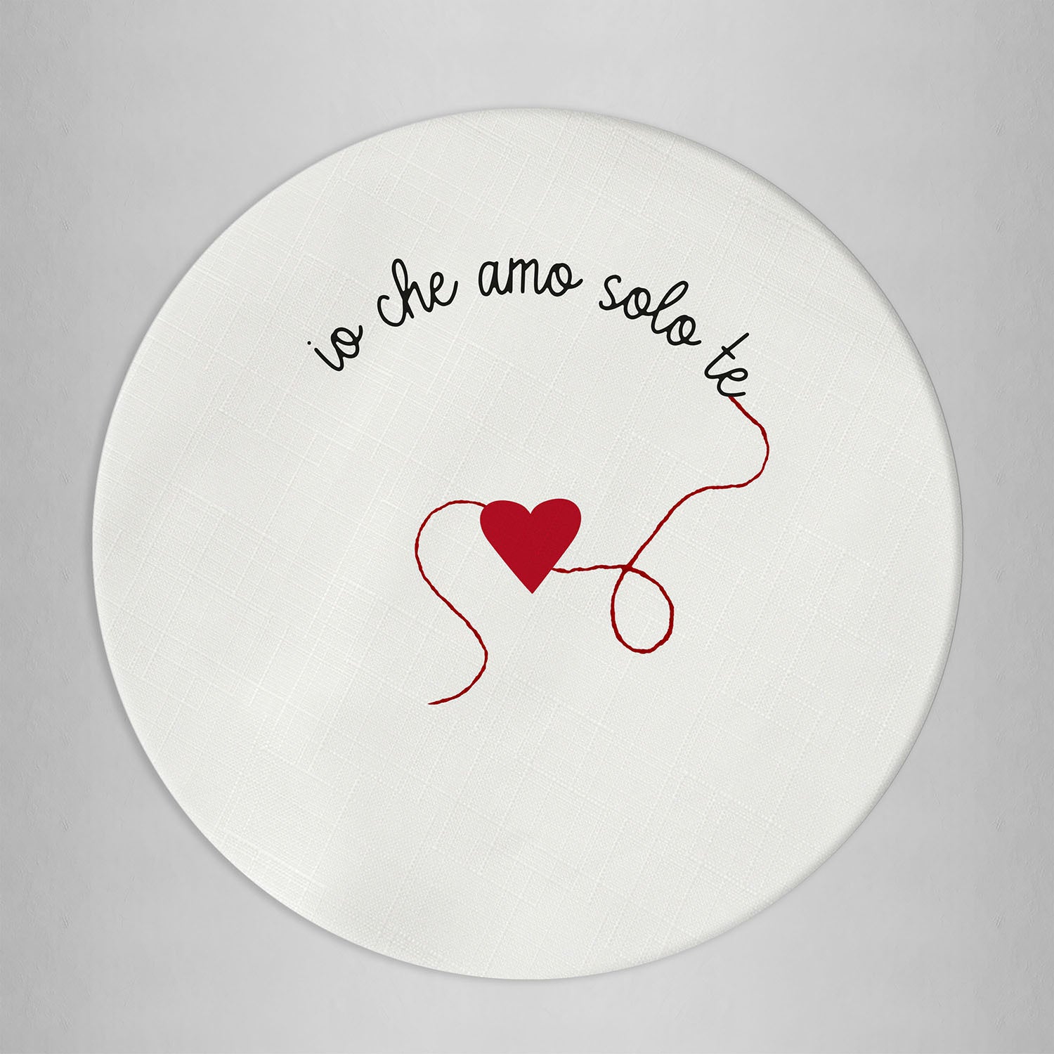 Sottopiatto rivestito Loving "io che amo solo te" set da 2 pezzi