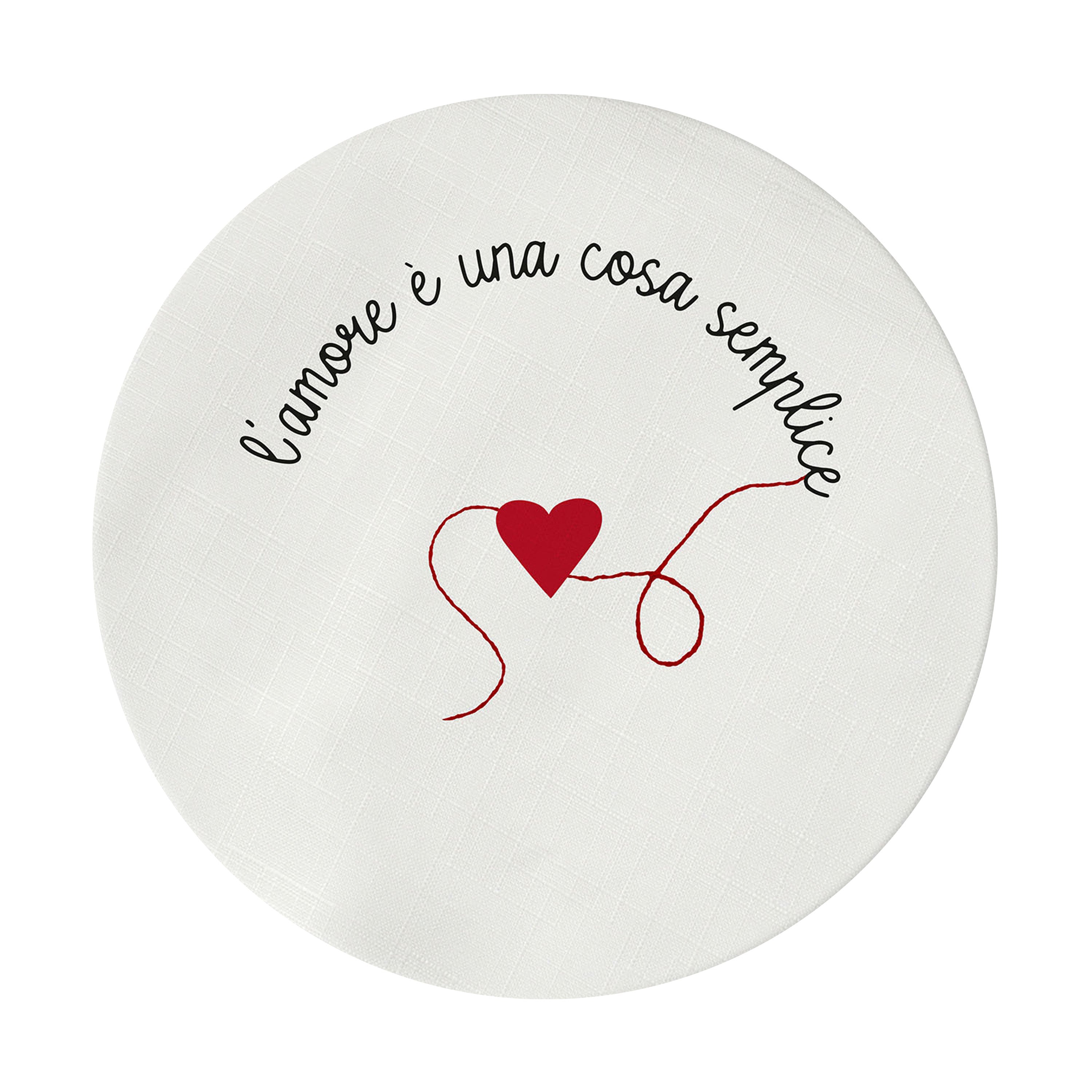 Sottopiatto rivestito Loving "l'amore è una cosa semplice" set da 2 pezzi