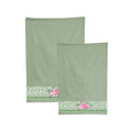 Peony green towels