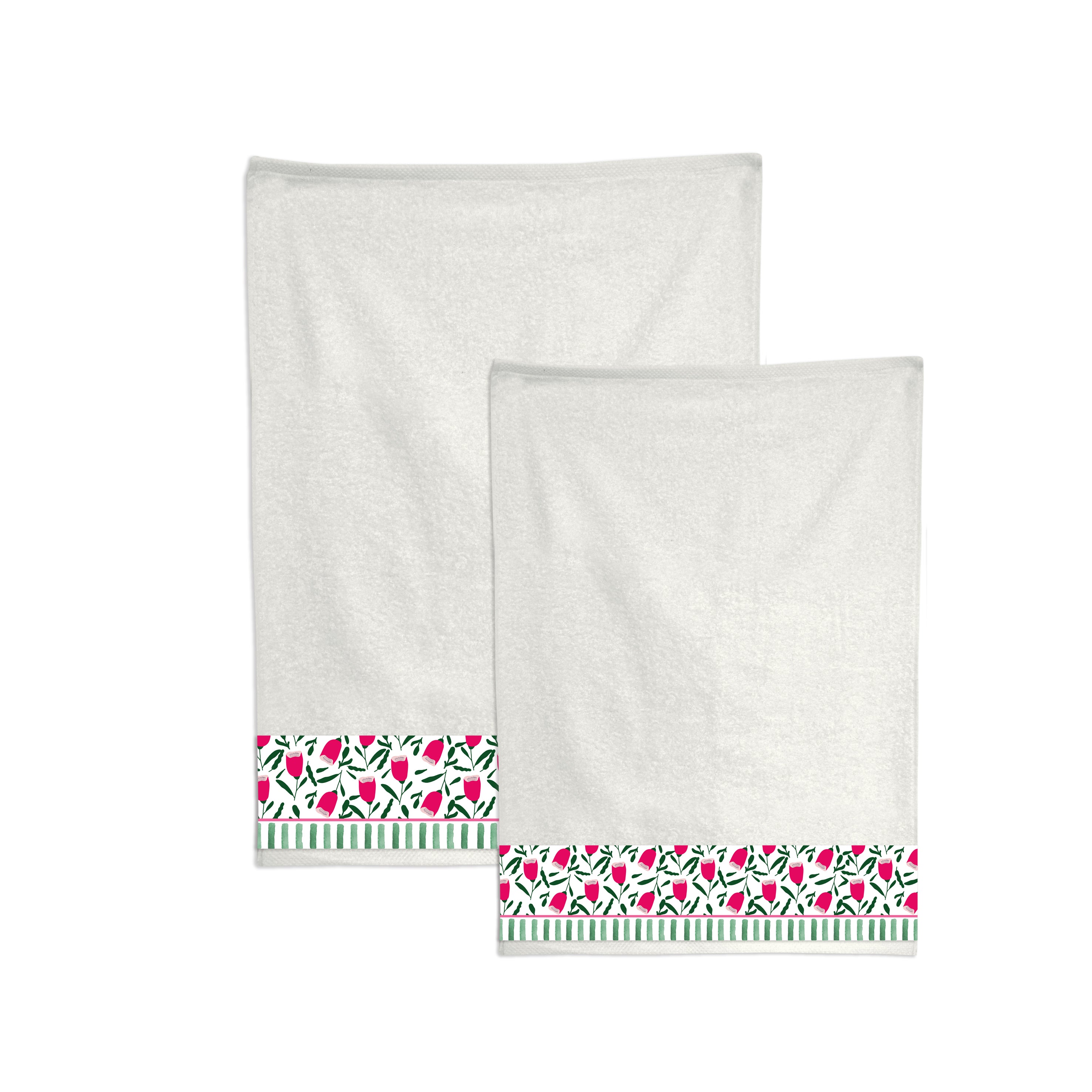 Coppia spugne Yoko fiori fucsia