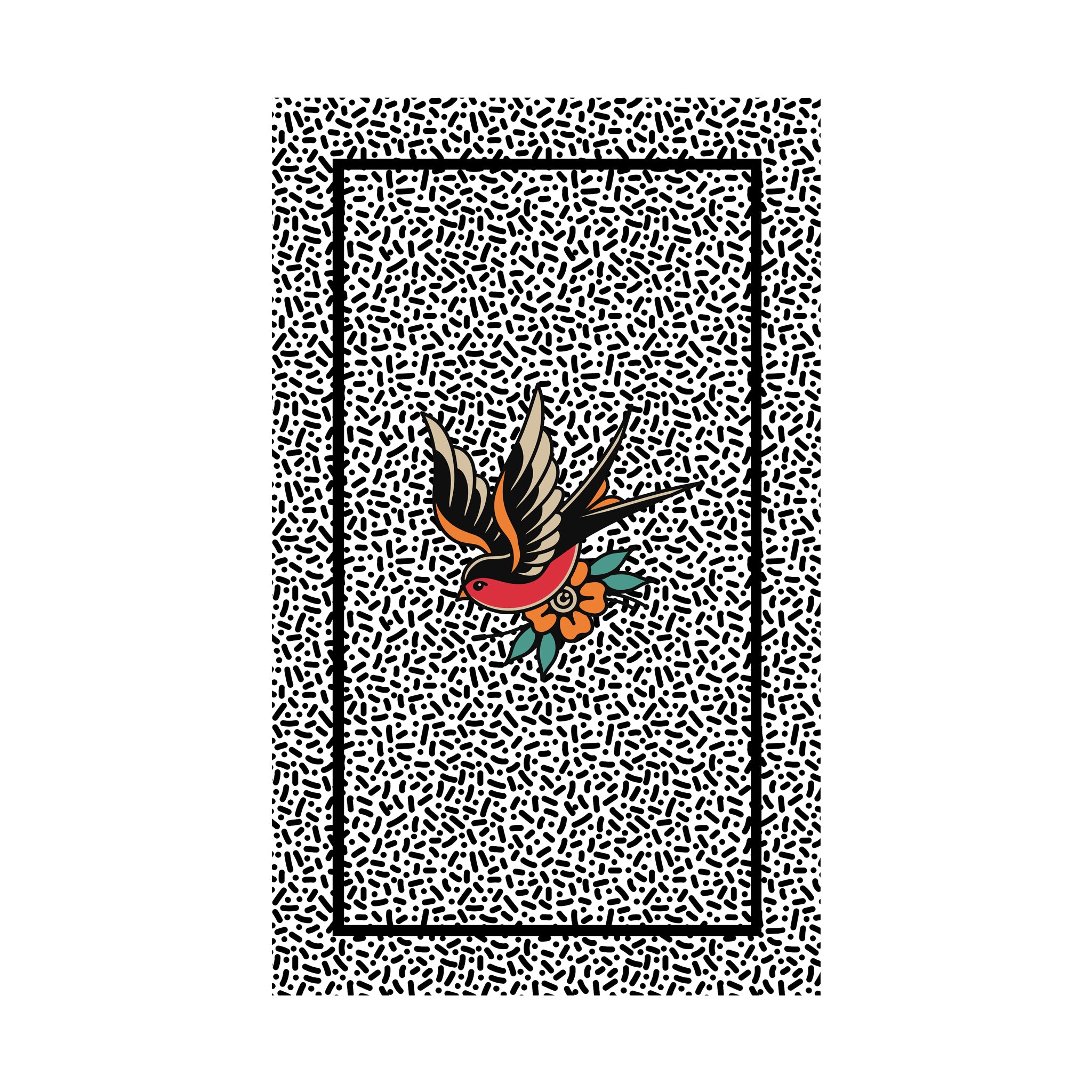 Large Tattoo Bird Fabric