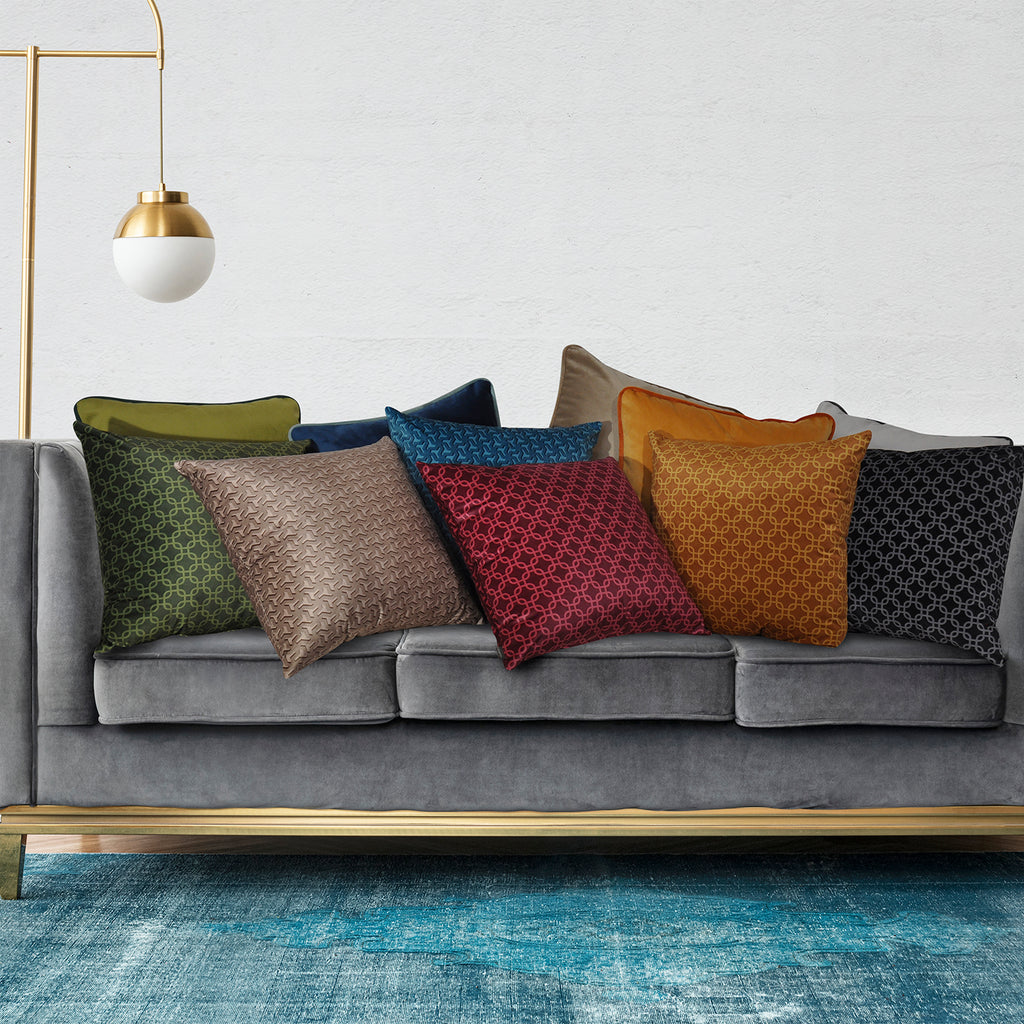 Cuscino stampato Double Odeon in velluto