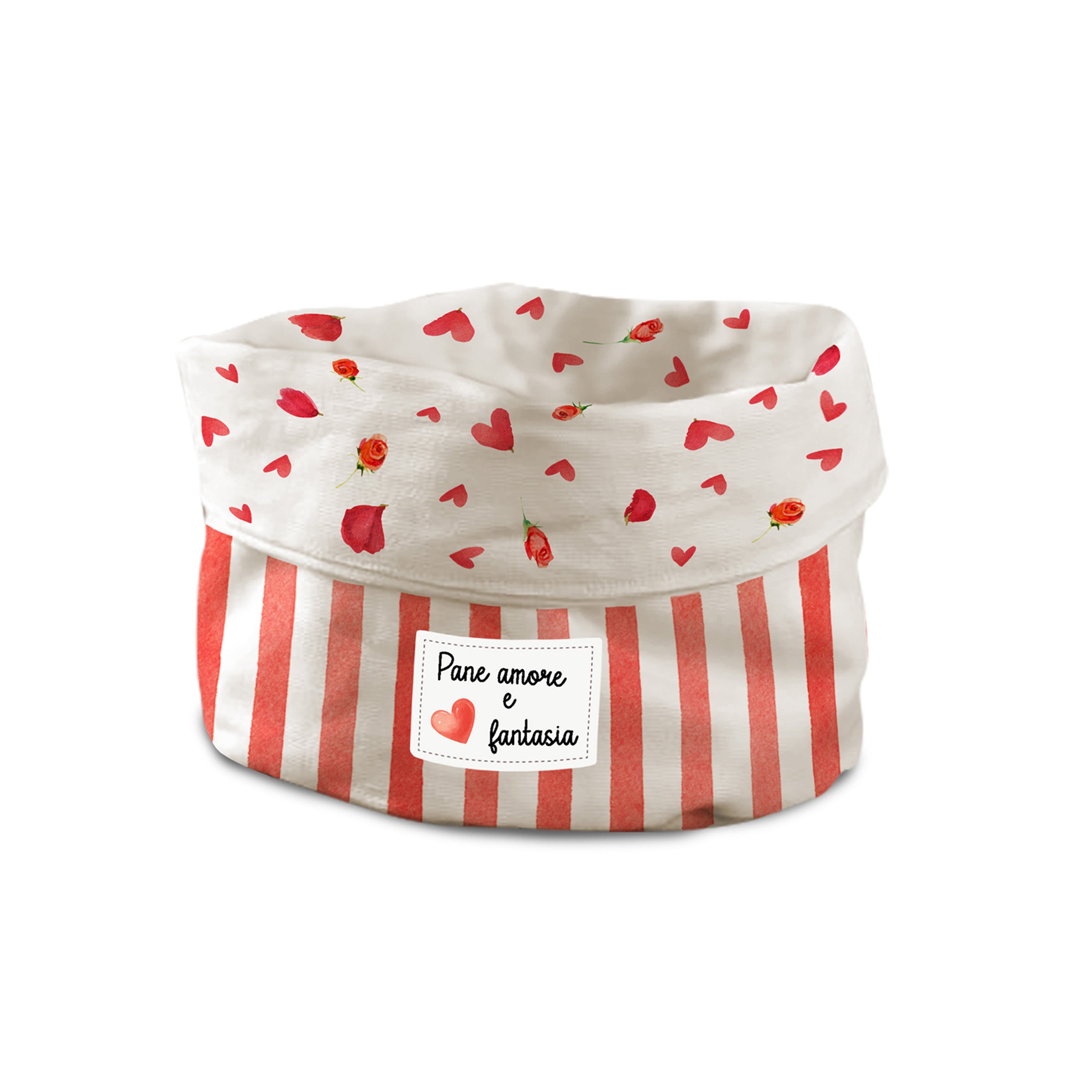 "Secret Love" all-purpose basket Red stripes