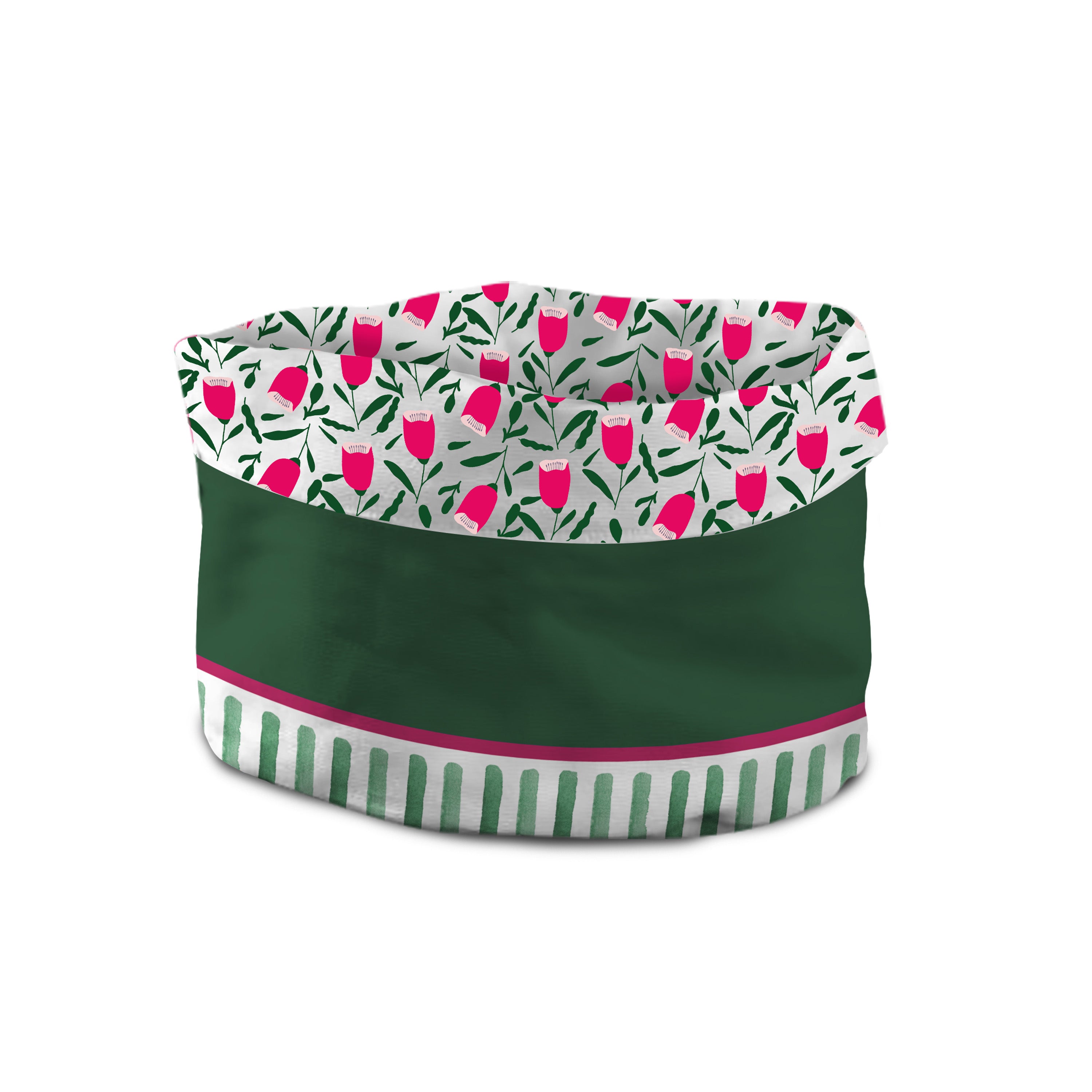 Cestino porta tutto Yoko fiori fucsia