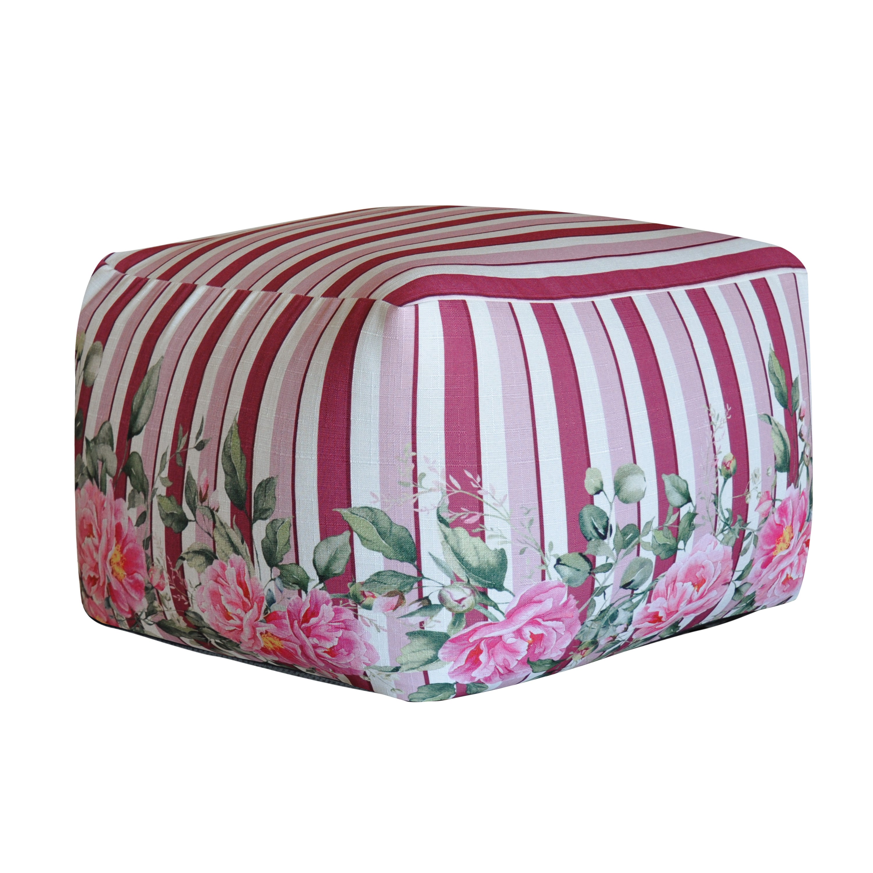 Pouf Quadrato Peony rosa