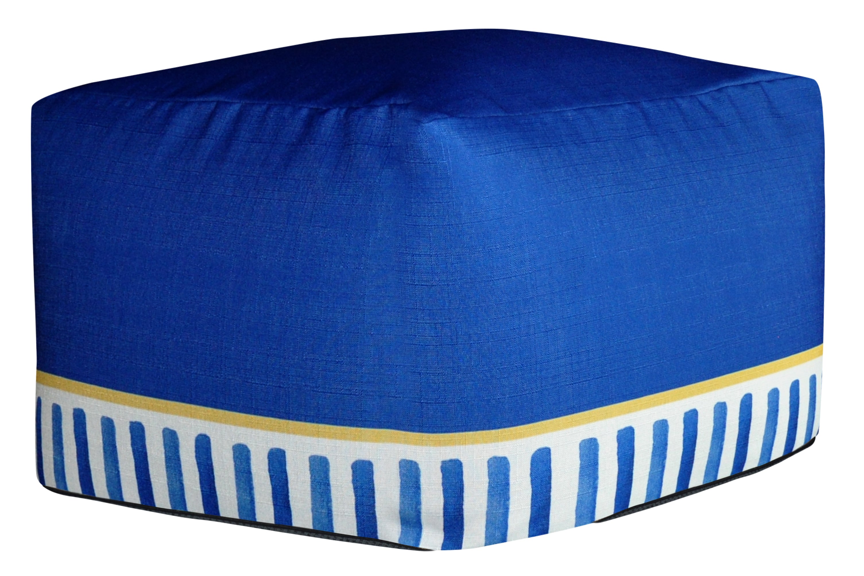 Pouf Quadrato Yoko fiori blu