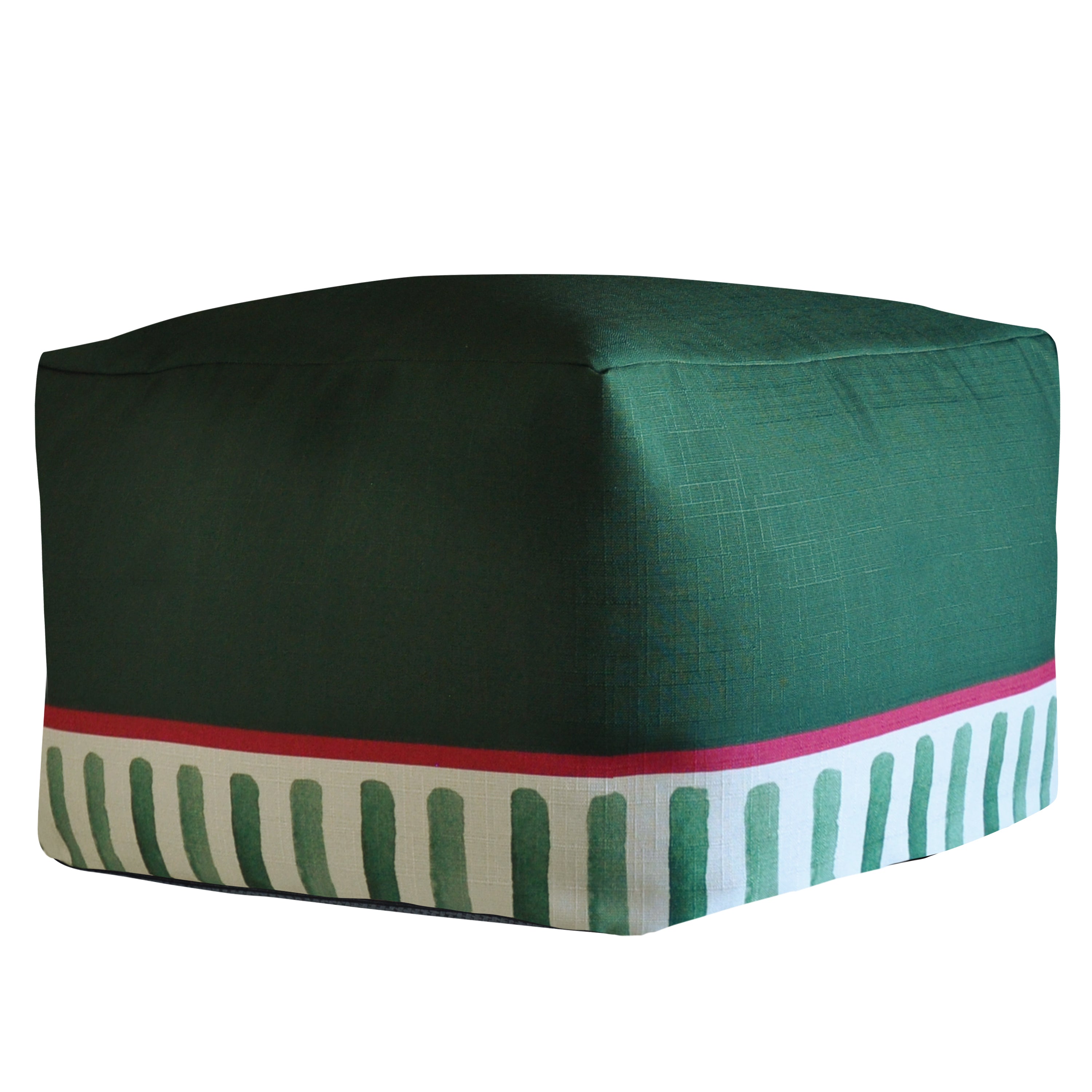 Pouf Quadrato Yoko fiori fucsia