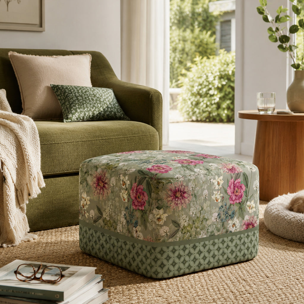 Pouf Quadrato Giardino Verde