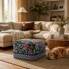 Pouf Quadrato Giardino Blu