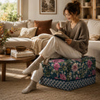 Pouf Quadrato Giardino Blu
