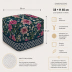 Pouf Quadrato Giardino Blu
