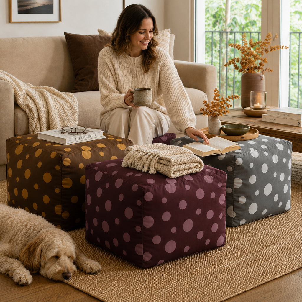 Pouf Quadrato Pois