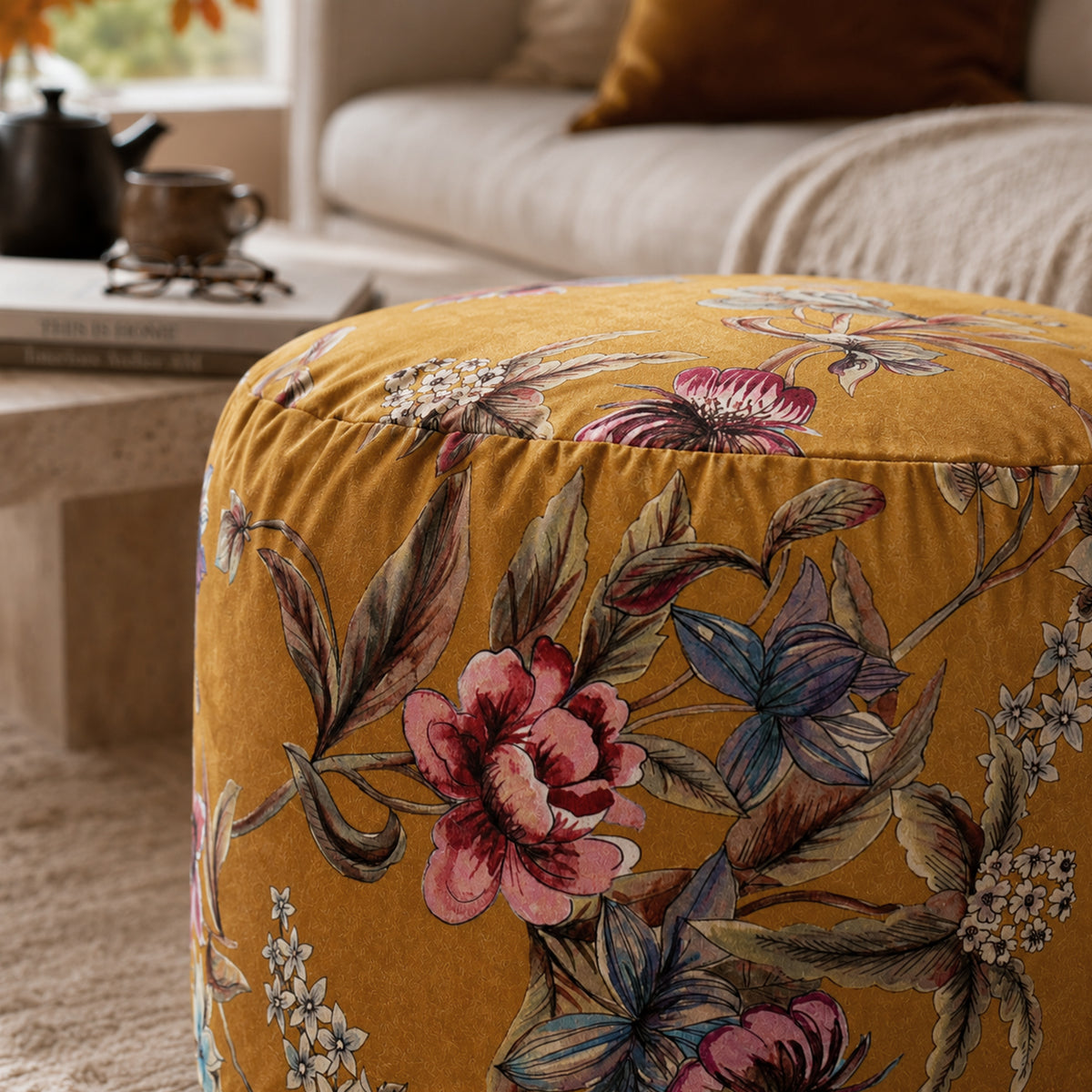 Pouf Rotondo Astor Senape