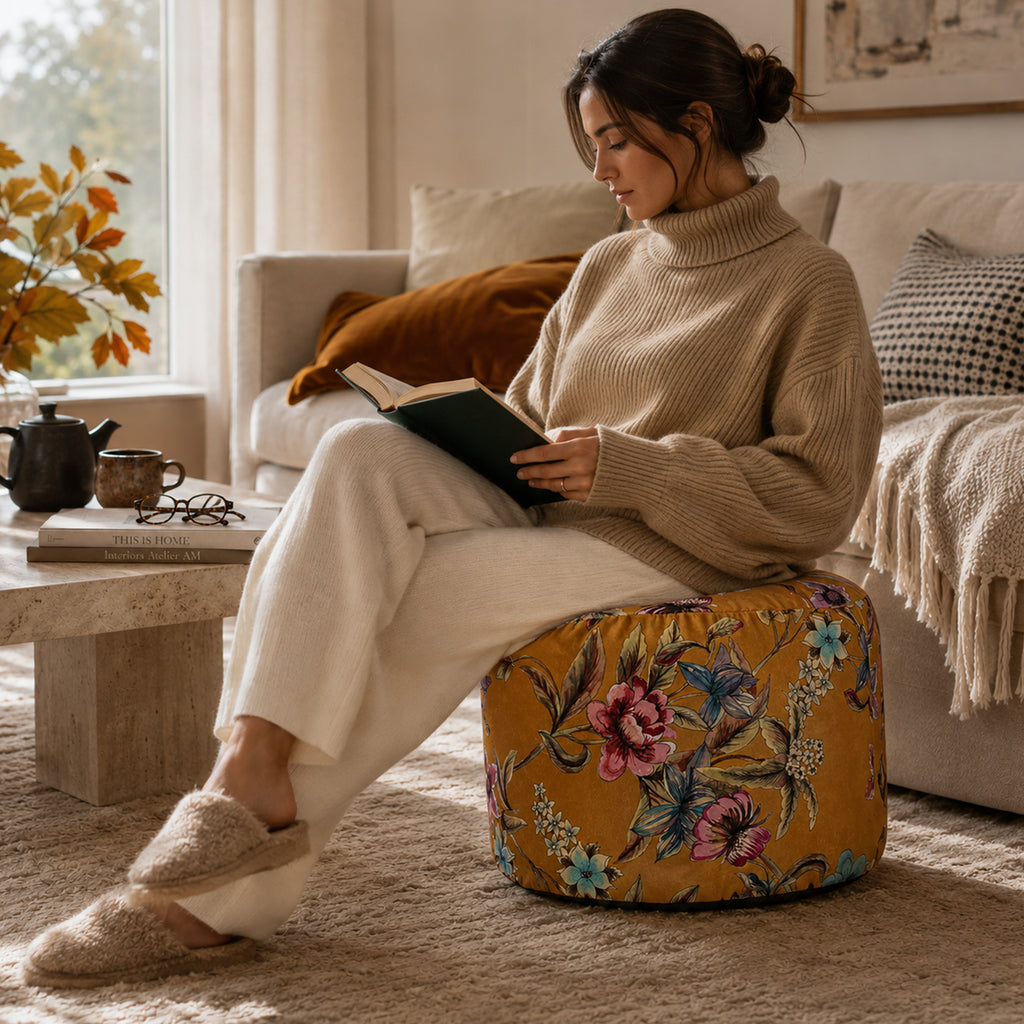 Pouf Rotondo Astor Senape