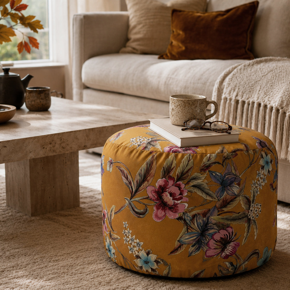 Pouf Rotondo Astor Senape