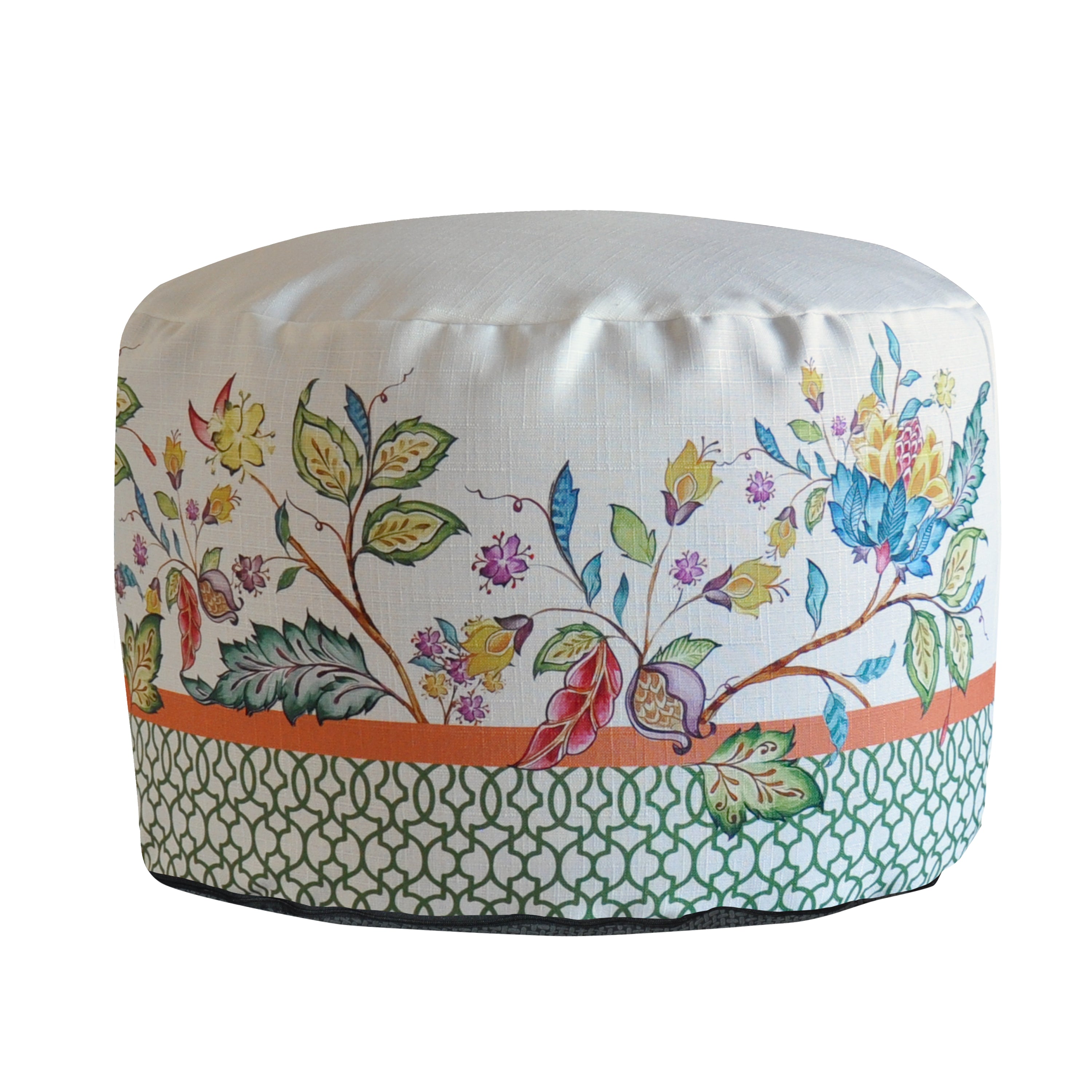 Pouf Rotondo Indira fiori colorati