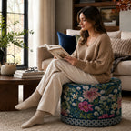 Pouf Rotondo Giardino Blu