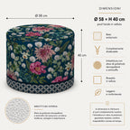 Pouf Rotondo Giardino Blu