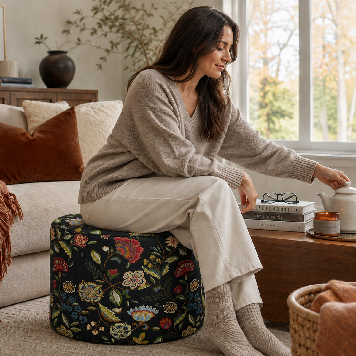 Pouf Rotondo Naim Grigio