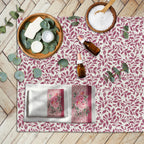 Tappeto Velluto righe rosa fiori