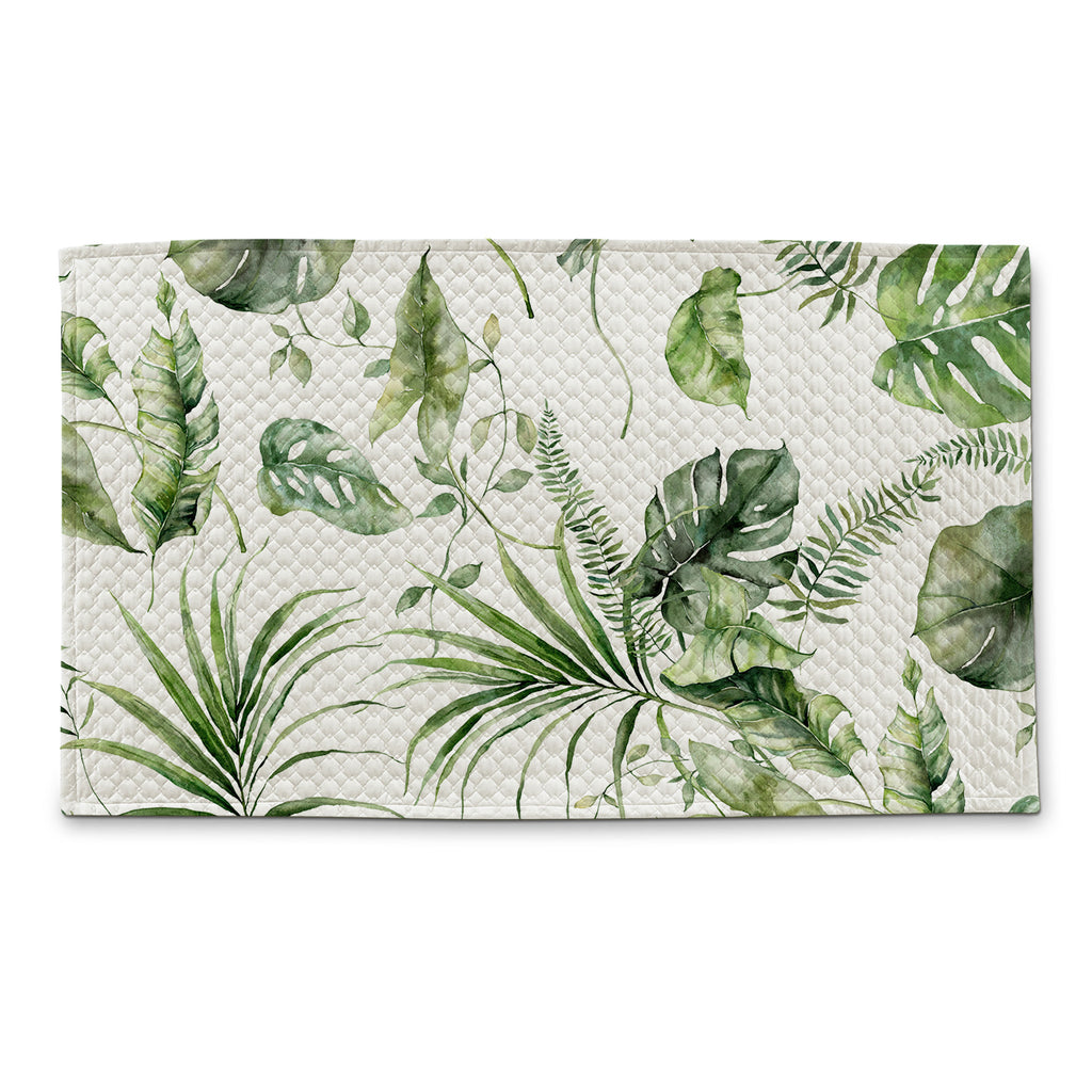 Tappeto Velluto foglie verdi