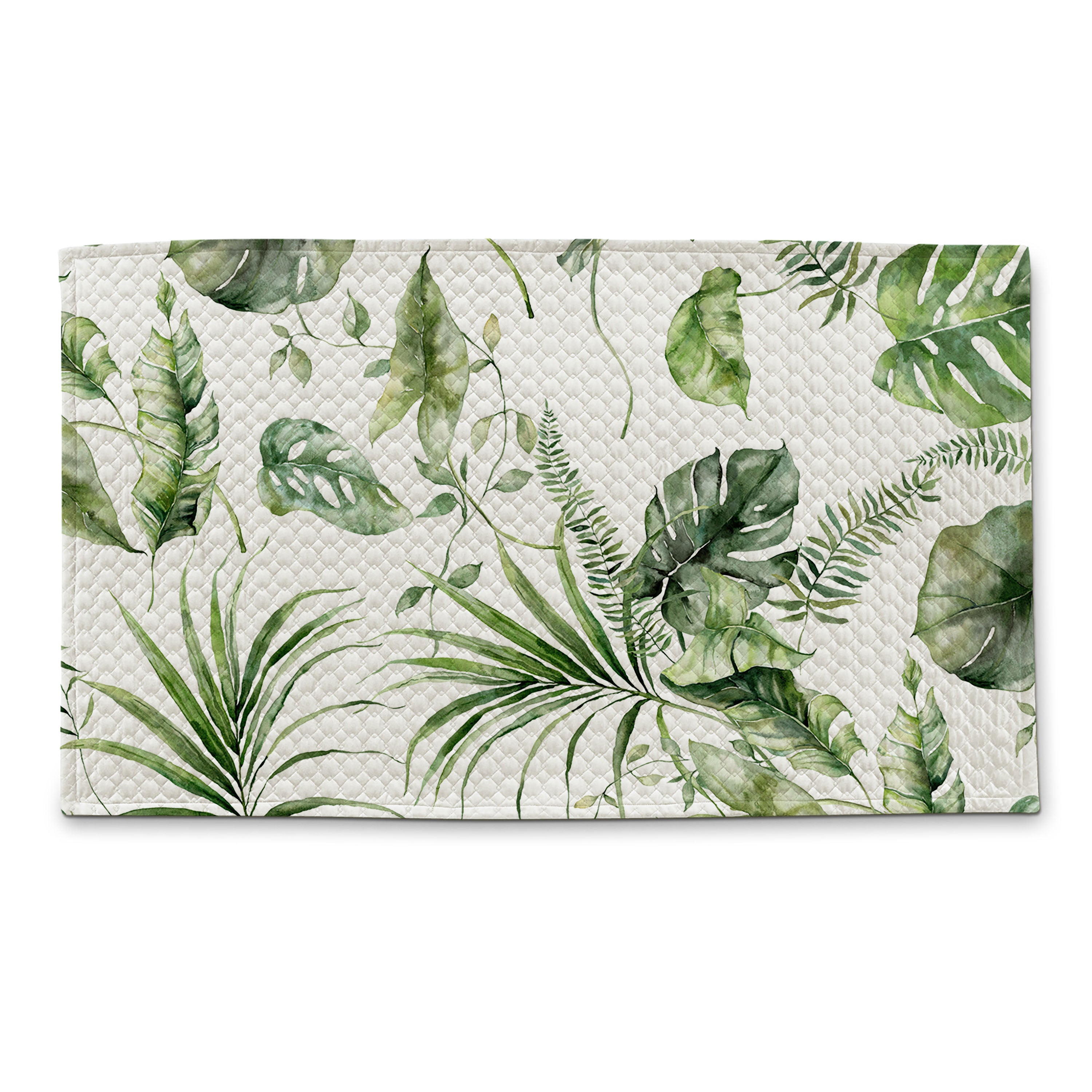 Tappeto Velluto foglie verdi