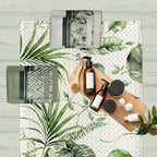 Tappeto Velluto foglie verdi