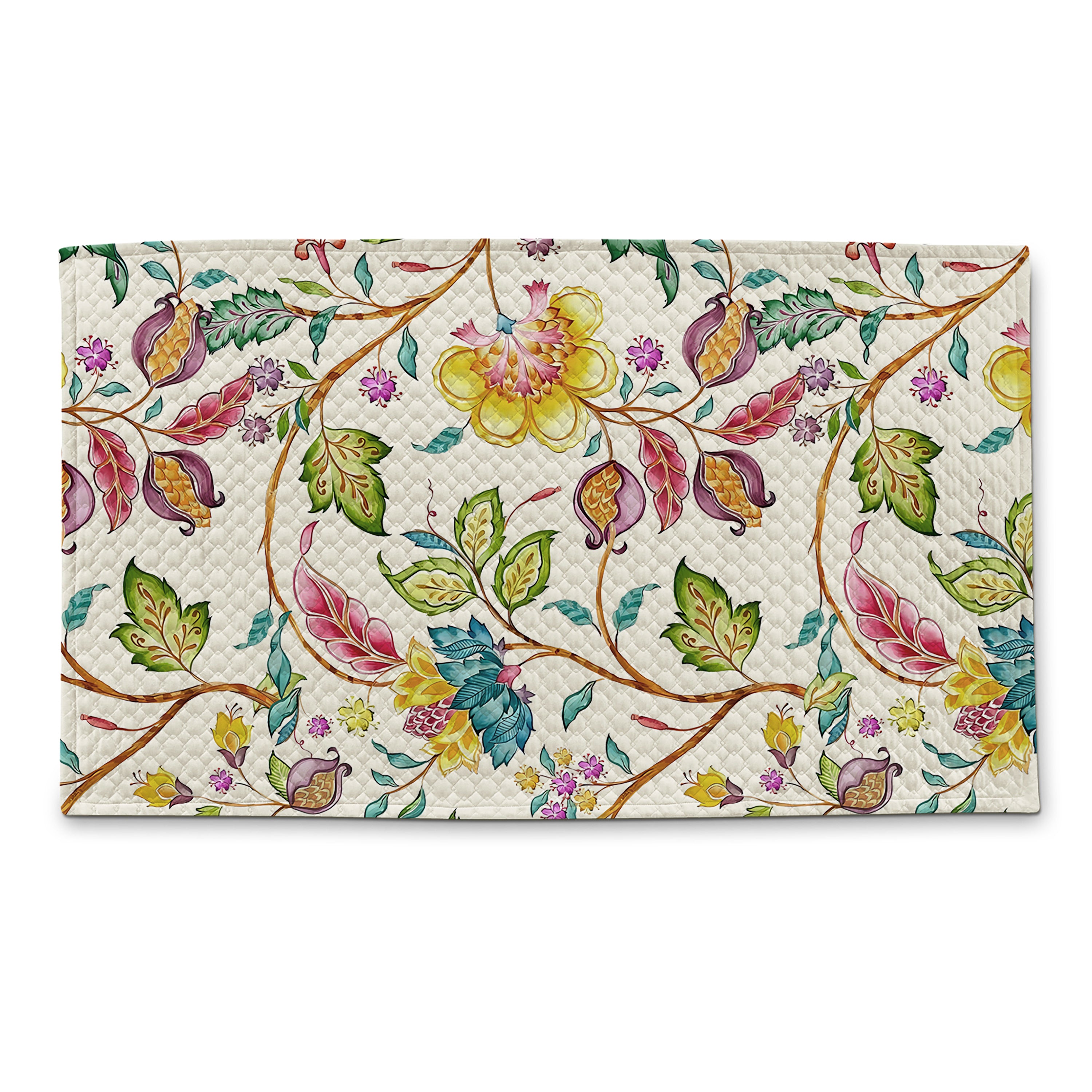 Tappeto Velluto Indira fiori colorati