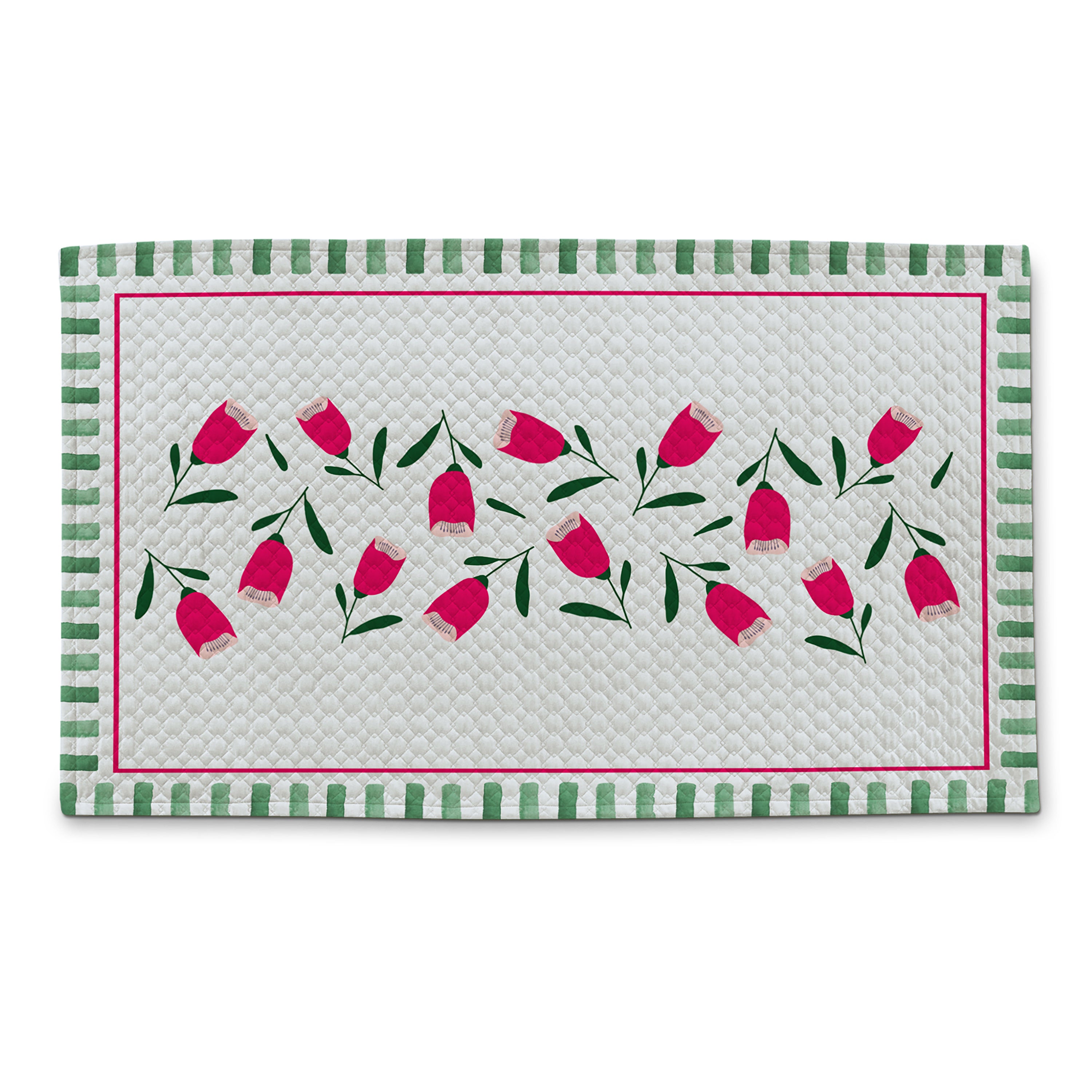 Tappeto Velluto Yoko fiori fucsia