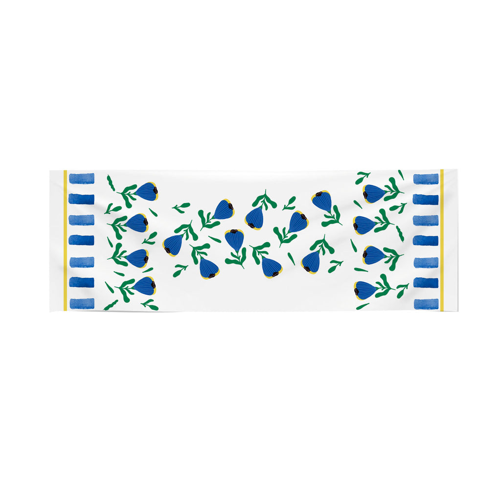 Yoko blue flowers runner