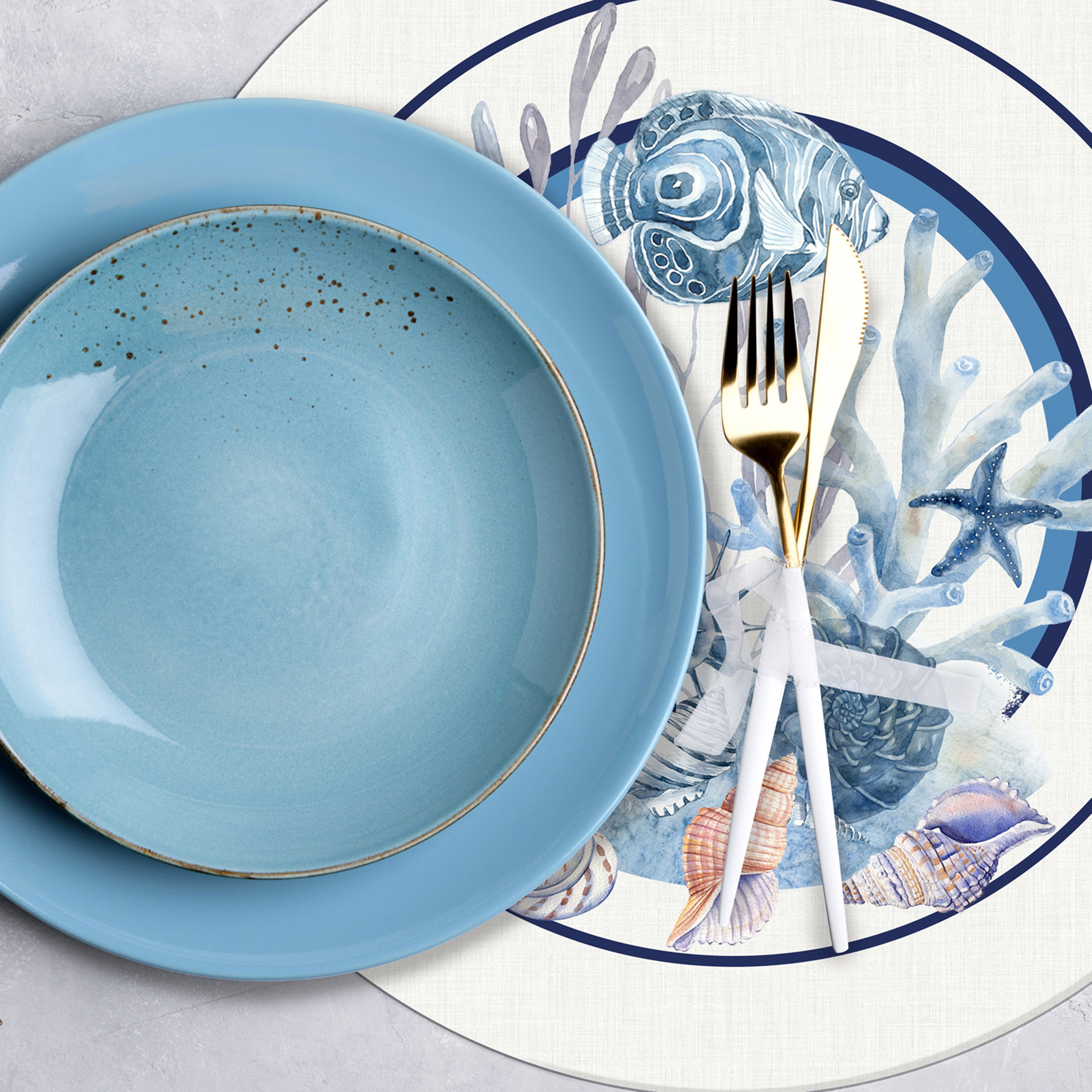 Sottopiatto rivestito Coralline set da 2 pezzi